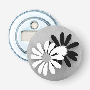 Beautiful Sunflower Portrait in Black and White Bottle Opener