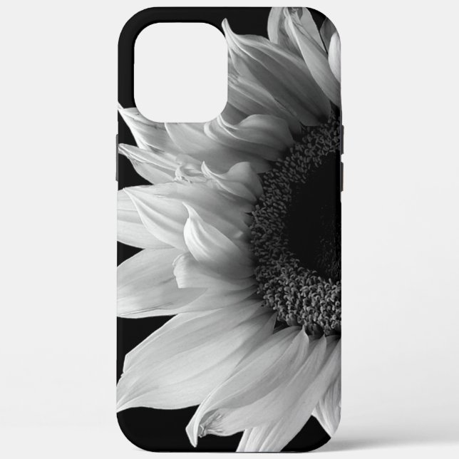 Beautiful Sunflower Portrait in Black and White Case-Mate iPhone Case (Back)
