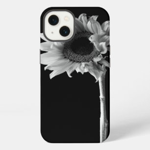 Beautiful Sunflower Portrait in Black and White iPhone 13 Case