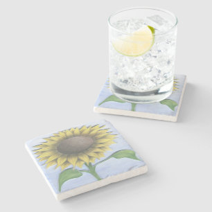 Beautiful Sunflower Stone Coaster