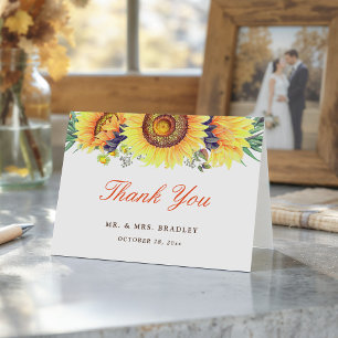 Beautiful Sunflower Stylish Seasonal Thank You Card