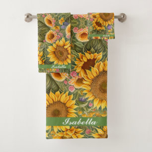 Beautiful Sunflower Trendy Collection Bath Towel Set
