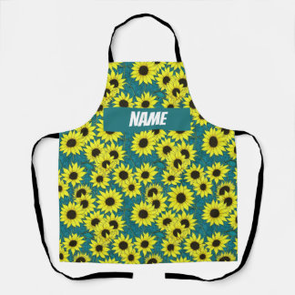 Beautiful sunflowers apron with customisable name