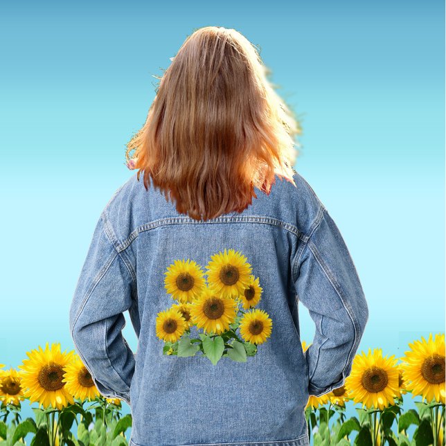 Beautiful Sunflowers  Denim Jacket (Creator Uploaded)