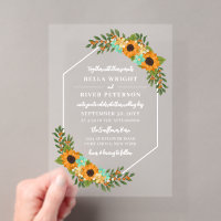 Beautiful Sunflowers Hexagon Frame Floral Wedding