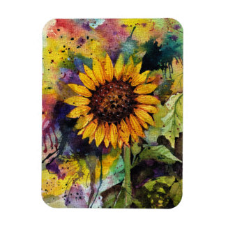 Beautiful Sunflowers In Watercolor  Magnet