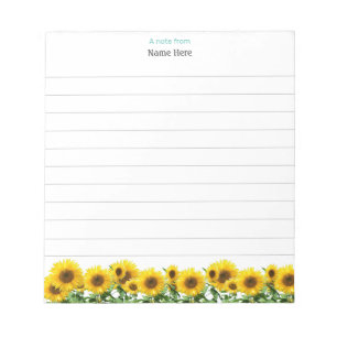 Beautiful Sunflowers Lined Notepad