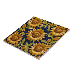 Beautiful Sunflowers Modern Collection Ceramic Tile