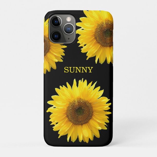 Beautiful Sunflowers on Black Case-Mate iPhone Cas Case-Mate iPhone Case (Back)