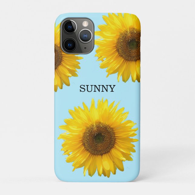 Beautiful Sunflowers on Light Blue Case-Mate iPhone Case (Back)