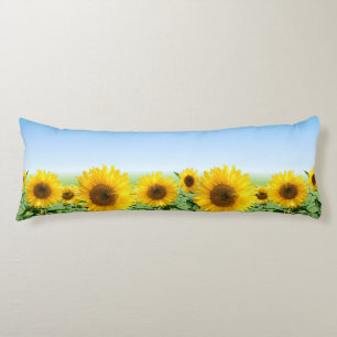 Beautiful Sunflowers on Sky Blue Body Pillow