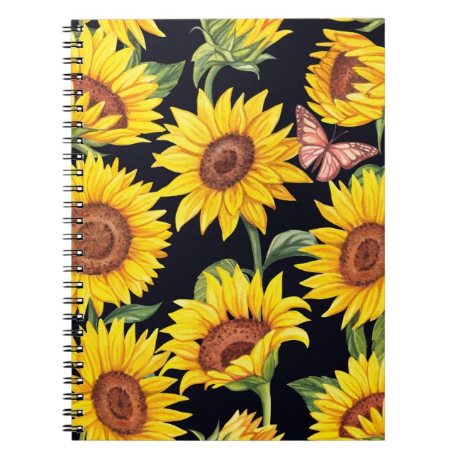 Beautiful Sunflowers pattern Notebook (Front)