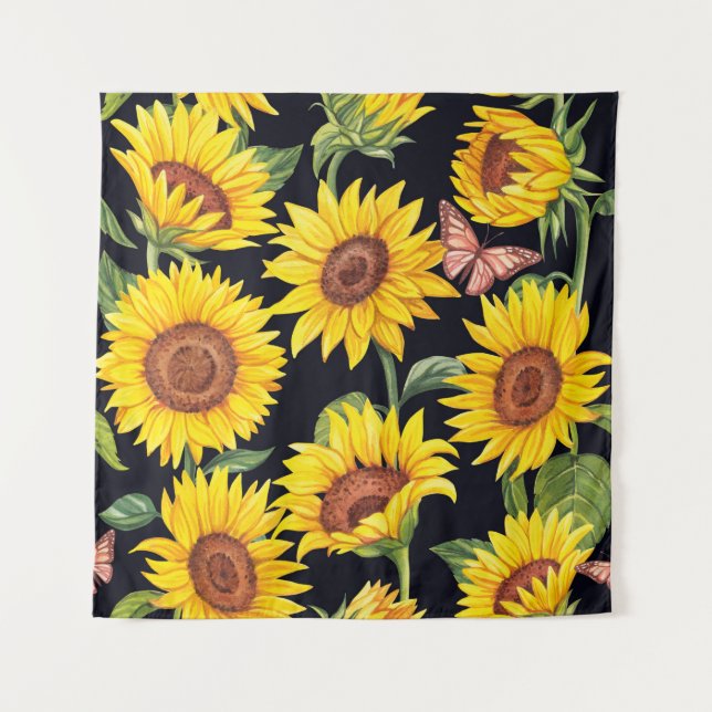 Beautiful Sunflowers pattern Tapestry (Front)