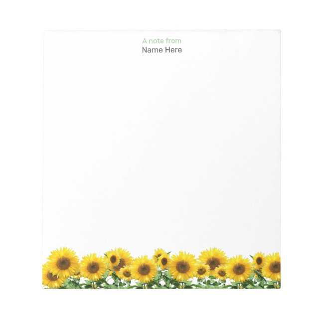 Beautiful Sunflowers Simple Notepad (Front)