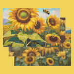 Beautiful Sunflowers Summer Birthday Giftwrap 3 Wrapping Paper Sheet<br><div class="desc">Beautiful Sunflowers Summer Birthday Giftwrap 3 Wrapping Paper Sheets</div>