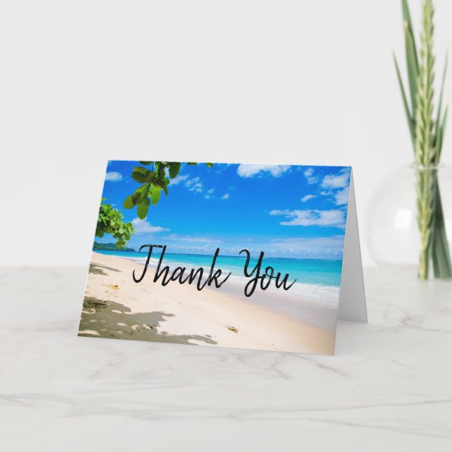 Beautiful Sunny Tropical Beach Photo Thank You Card (Front)