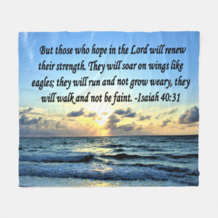 BEAUTIFUL SUNRISE ISAIAH 40:31 FLEECE BLANKET