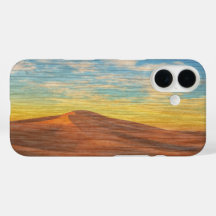 Beautiful Sunrise Over Sand Dunes On Wood