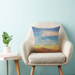 Beautiful Sunrise Over Sand Dunes On Wood Cushion
