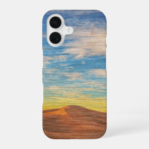 Beautiful Sunrise Over Sand Dunes On Wood iPhone 16 Case