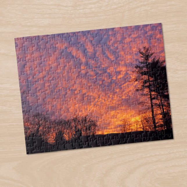 Beautiful Sunrise Pink Clouds Photo Jigsaw Puzzle (Beautiful Sunrise Pink Clouds Photo Jigsaw Puzzle, in situ)