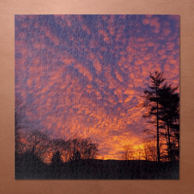 Beautiful Sunrise Sky with Clouds Jigsaw Puzzle (Beautiful Sunrise Sky with Clouds Jigsaw Puzzle, in situ)
