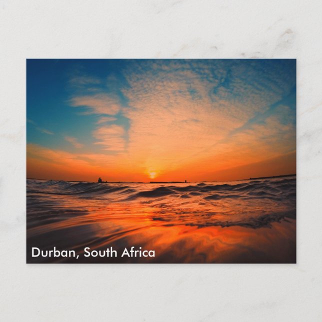 Beautiful sunrises over the ocean in Durban, South Postcard (Front)
