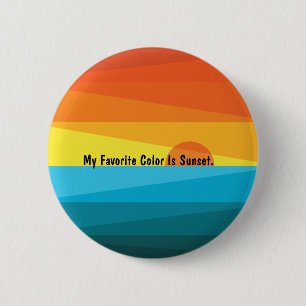 Beautiful Sunset and Sea Waves 6 Cm Round Badge