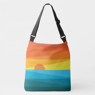 Beautiful Sunset and Sea Waves  Crossbody Bag