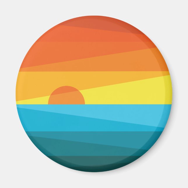 Beautiful Sunset and Sea Waves  Magnet (Front)