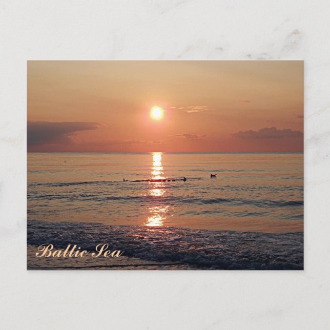Beautiful Sunset at Baltic Sea Photo Postcards (Front)