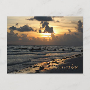 Beautiful sunset at Honeymoon Beach island Florida Postcard