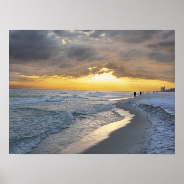 Beautiful Sunset at Pensacola Beach, Florida Poster (Front)