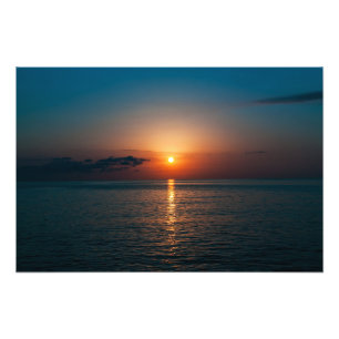 Beautiful sunset at sea. Batumi Georgia Photo Print