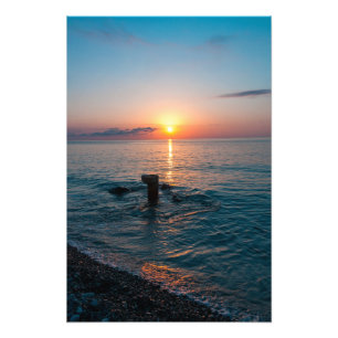Beautiful sunset at sea. Batumi Georgia Photo Print