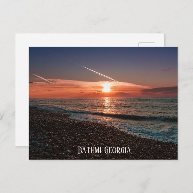 Beautiful sunset at sea. Batumi Georgia Postcard (Front/Back)