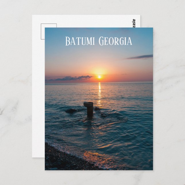Beautiful sunset at sea. Batumi Georgia Postcard (Front/Back)