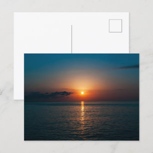 Beautiful sunset at sea. Batumi Georgia Postcard