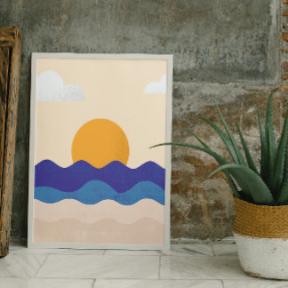 Beautiful Sunset at Seaside Relaxing  Poster