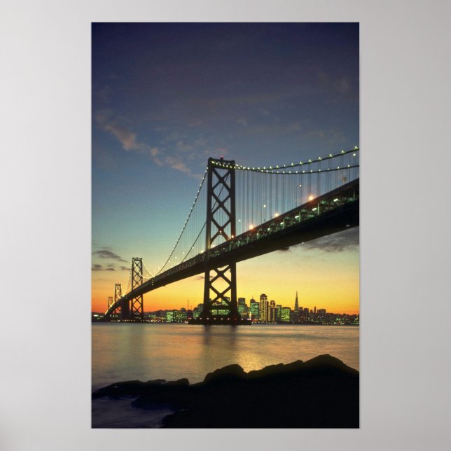 Beautiful Sunset: Bay Bridge, San Francisco, Calif Poster (Front)