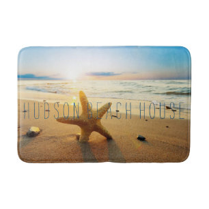 Beautiful Sunset Beach Custom Beach House Bath Mat