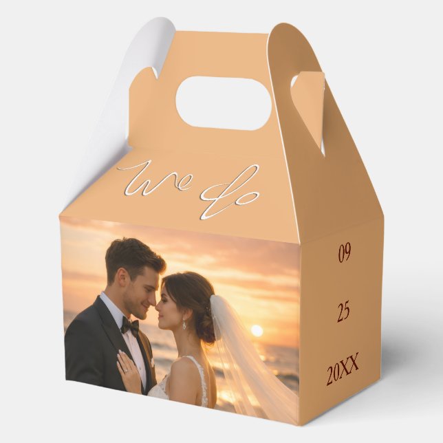 Beautiful Sunset Beach Romantic Wedding Vows Favour Box (Front)