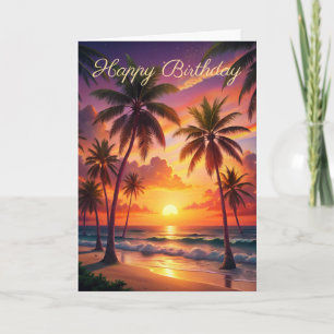 Beautiful Sunset Birthday Card