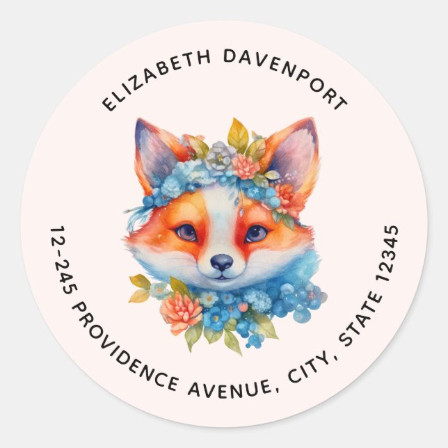 Beautiful Sunset Coastal Photograph Address Classic Round Sticker (Front)