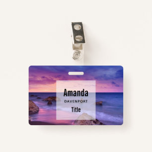 Beautiful Sunset Coastal Photograph ID Badge
