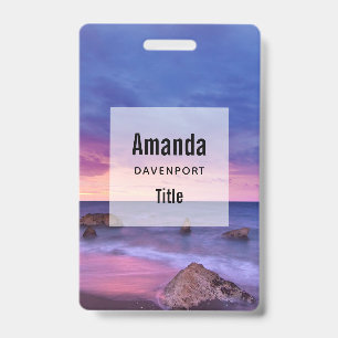 Beautiful Sunset Coastal Photograph ID Badge