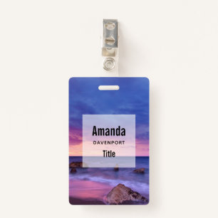 Beautiful Sunset Coastal Photograph ID Badge