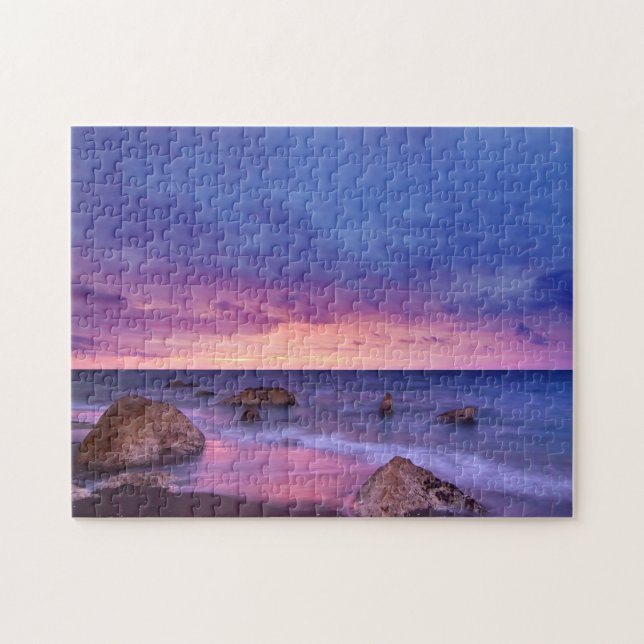 Beautiful Sunset Coastal Photograph Jigsaw Puzzle (Horizontal)