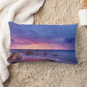 Beautiful Sunset Coastal Photograph Lumbar Cushion