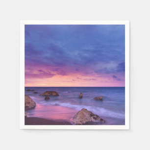 Beautiful Sunset Coastal Photograph Napkin